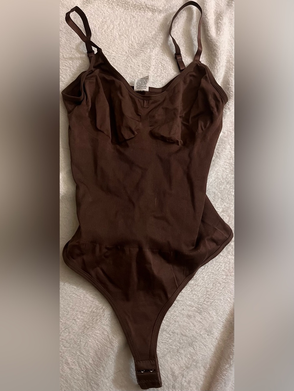 Women’s Brown Seamless Ribbed Bodysuit